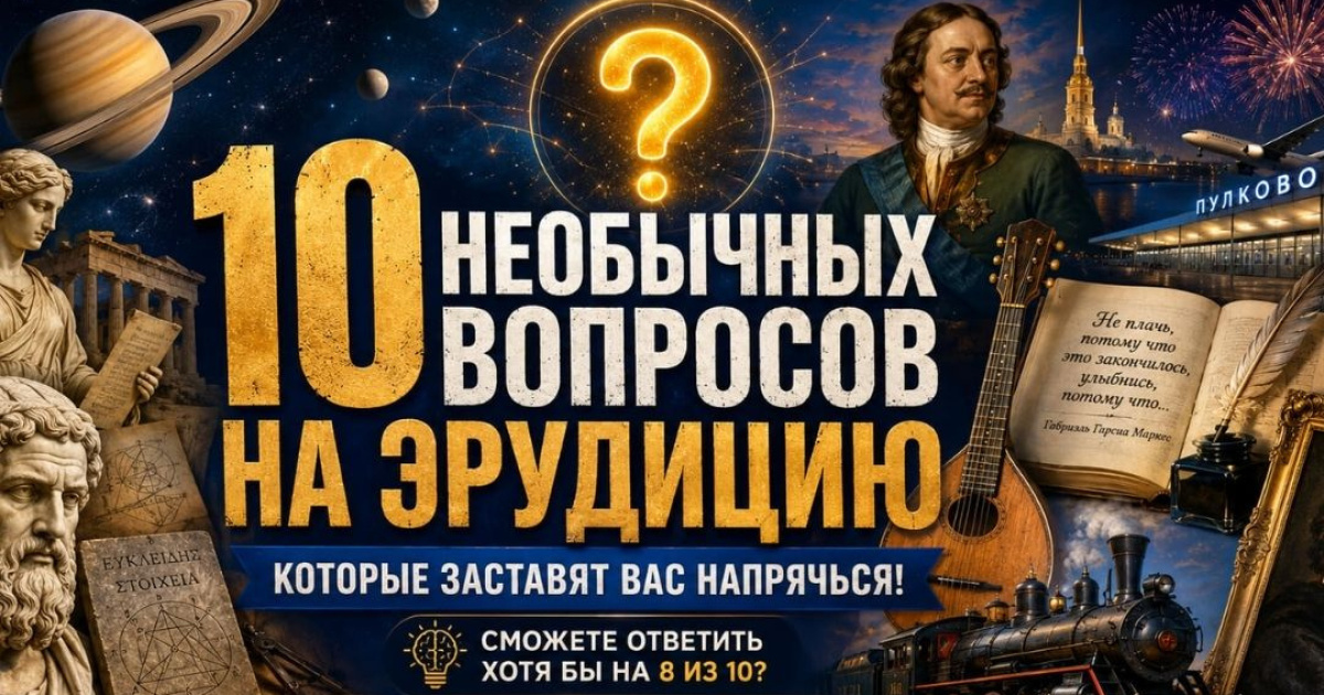 10 необычных вопросов на эрудицию, которые заставят вас напрячься